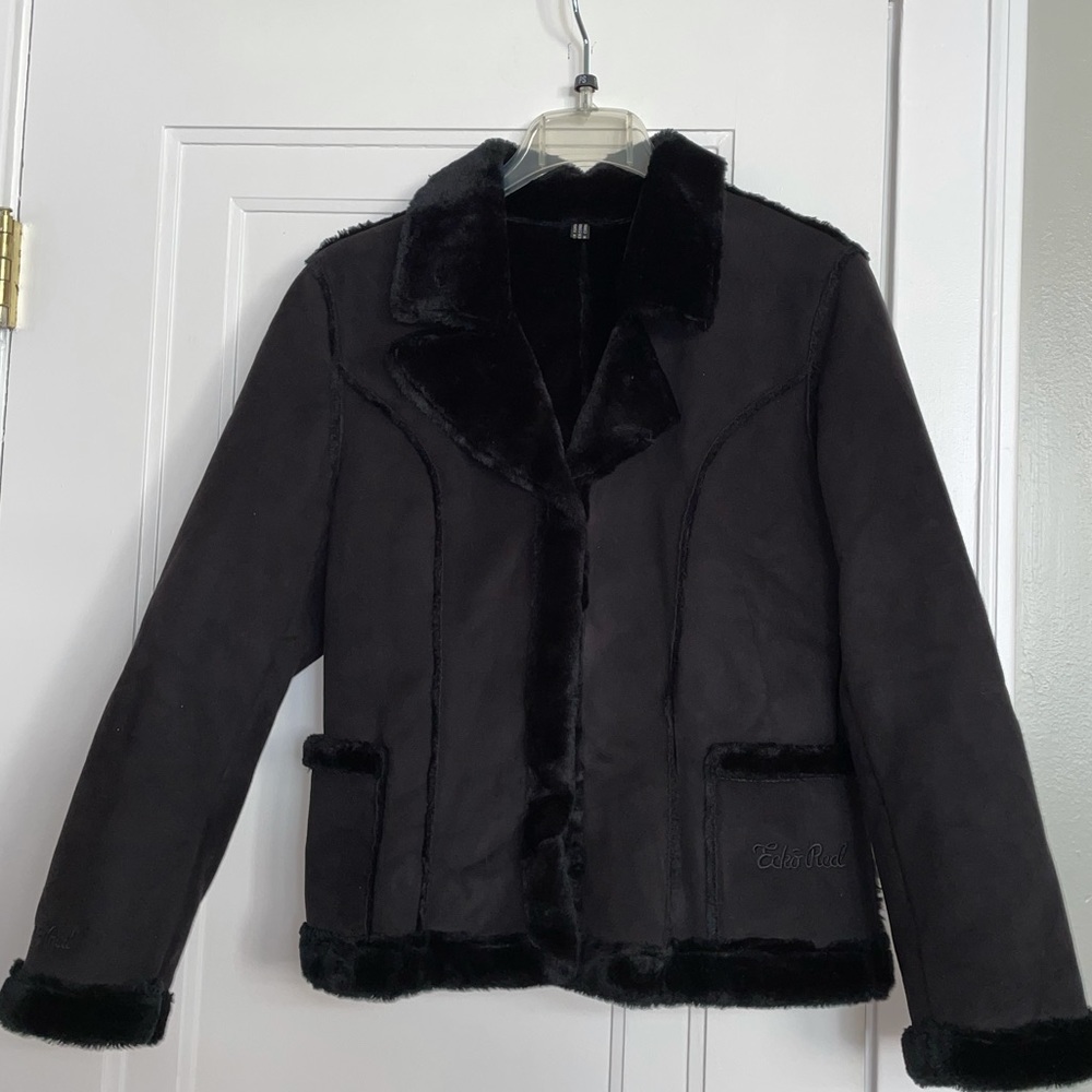 Ecko Red Faux Shearling Jacket sz M